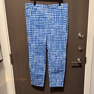 Lilly Pulitzer Blue and White Cropped Pants